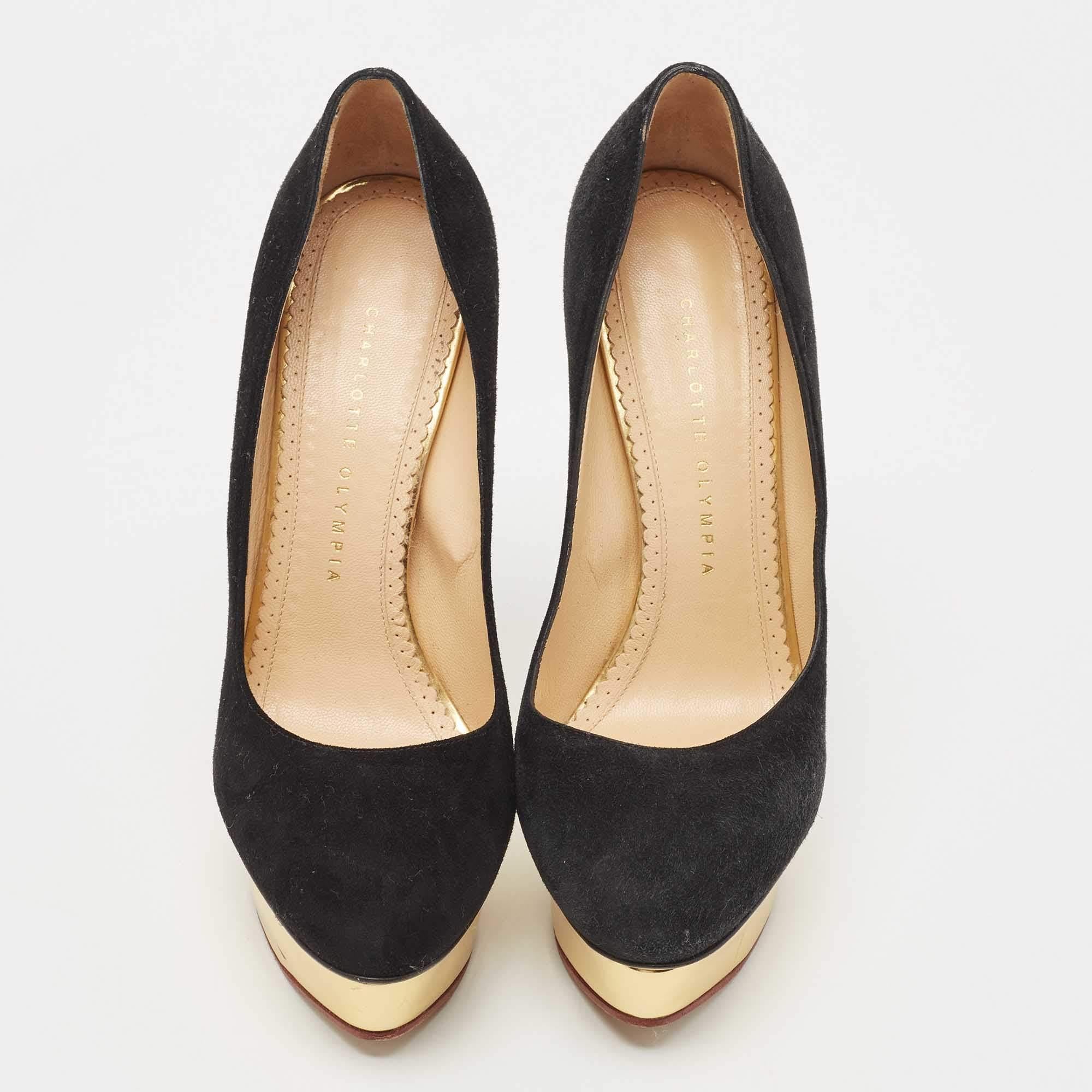 Noir Charlotte Olympia - Escarpins Dolly en daim noir - Taille 39 en vente