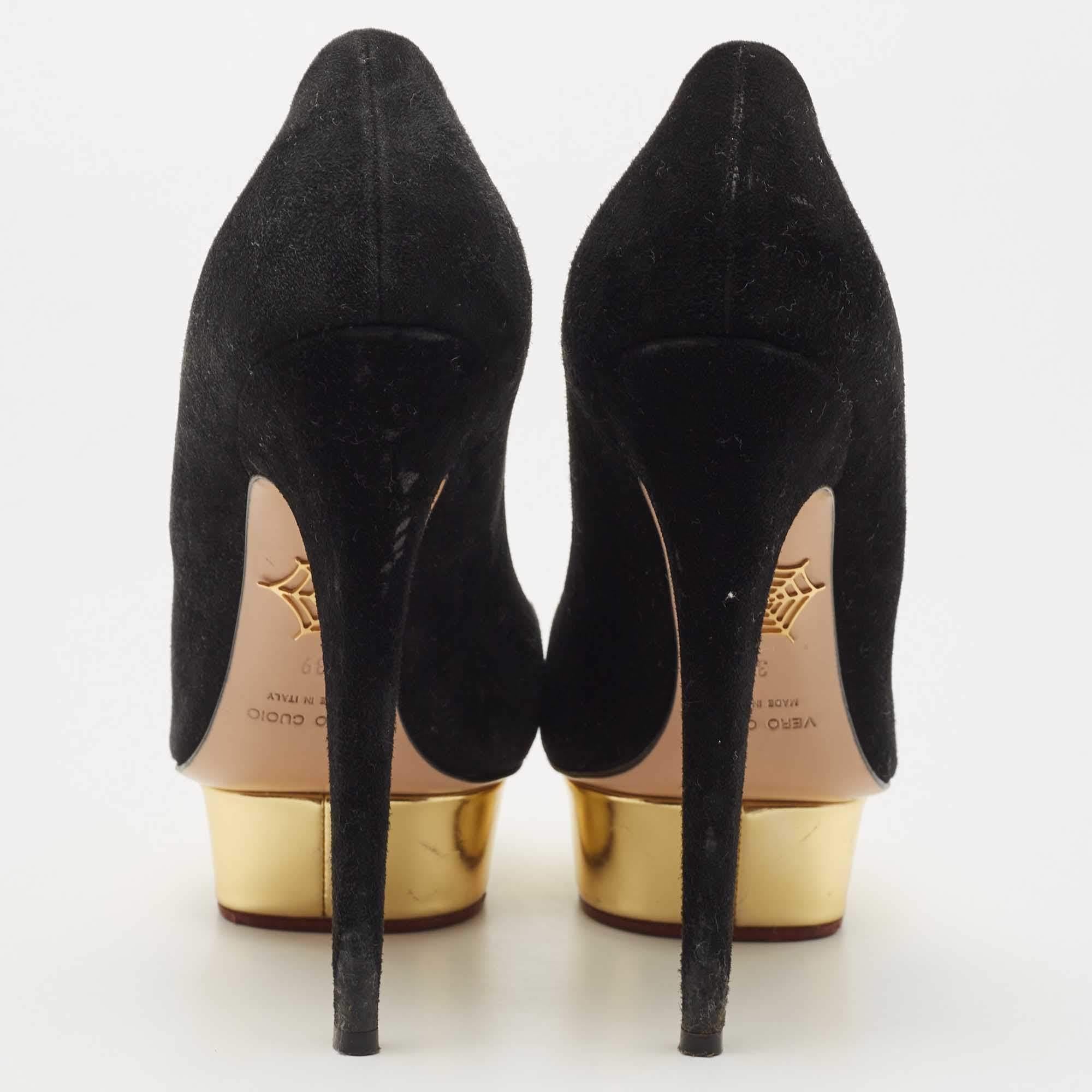 Charlotte Olympia - Escarpins Dolly en daim noir - Taille 39 Pour femmes en vente