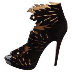 Charlotte Olympia - Bottines en daim noir avec découpe en forme de feuille Eve - Taille 39