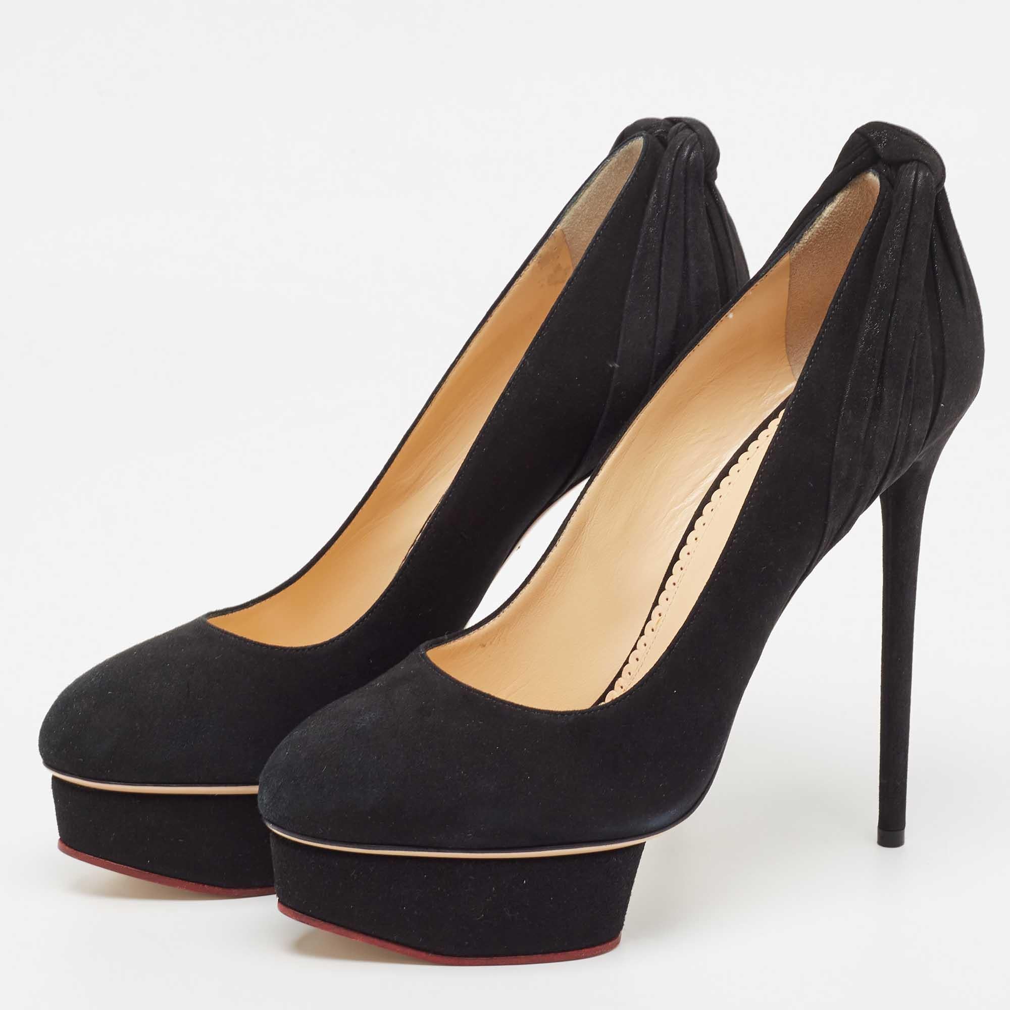 Make a chic style statement with these designer pumps. They showcase sturdy heels and durable soles, perfect for your fashionable outings!

Includes: Original Box
