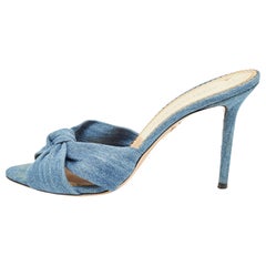 Charlotte Olympia Blue Demin Knotted Slides Size 41