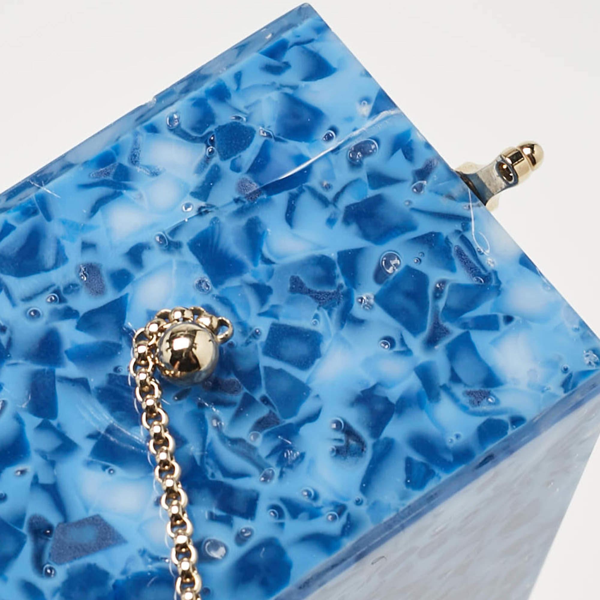 Charlotte Olympia Blue/Pink Acrylic Walk of Fame Matchbox Chain Clutch 2