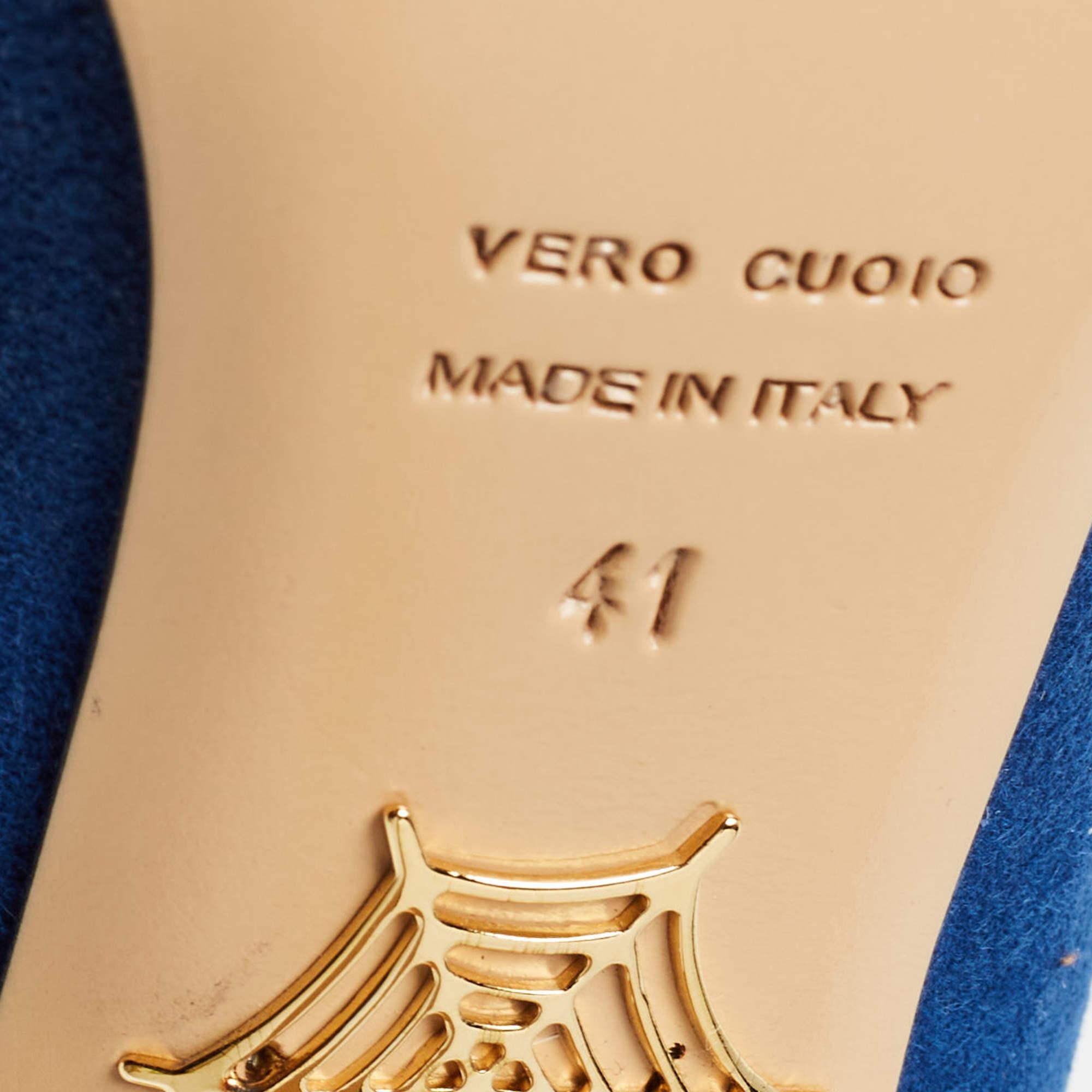 Charlotte Olympia Blue Suede Dolly Pumps Size 41 For Sale 4