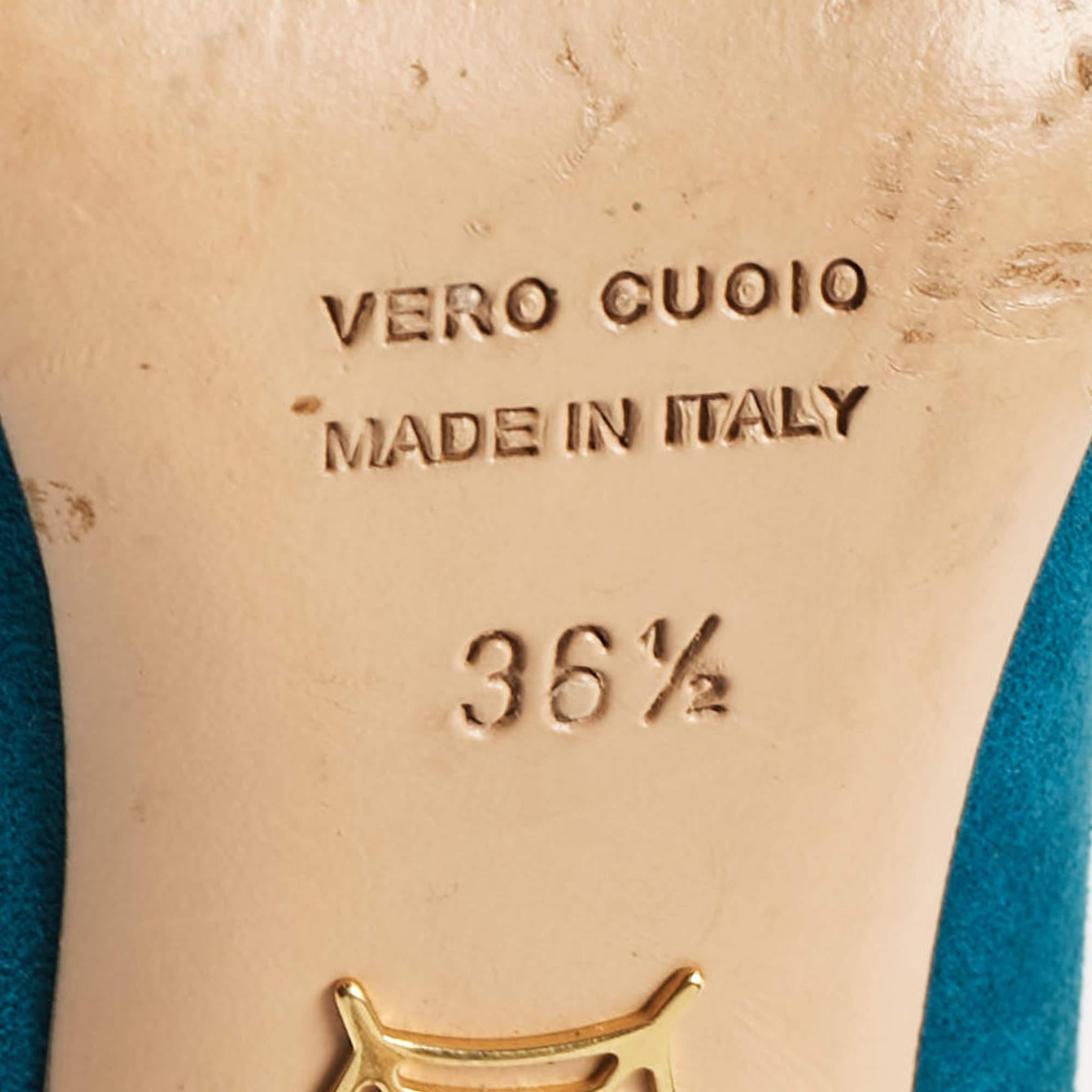 Charlotte Olympia Blue Suede Platform Pumps Size 36.5 For Sale 3