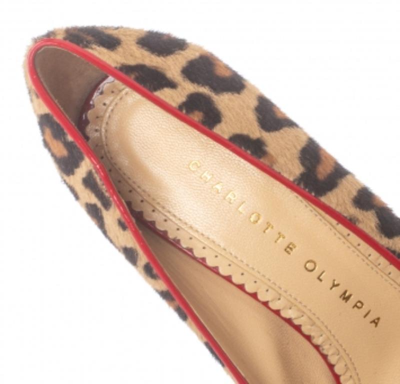 Charlotte Olympia Brown/Beige Calf Hair Platform Pumps Size 36 For Sale 1