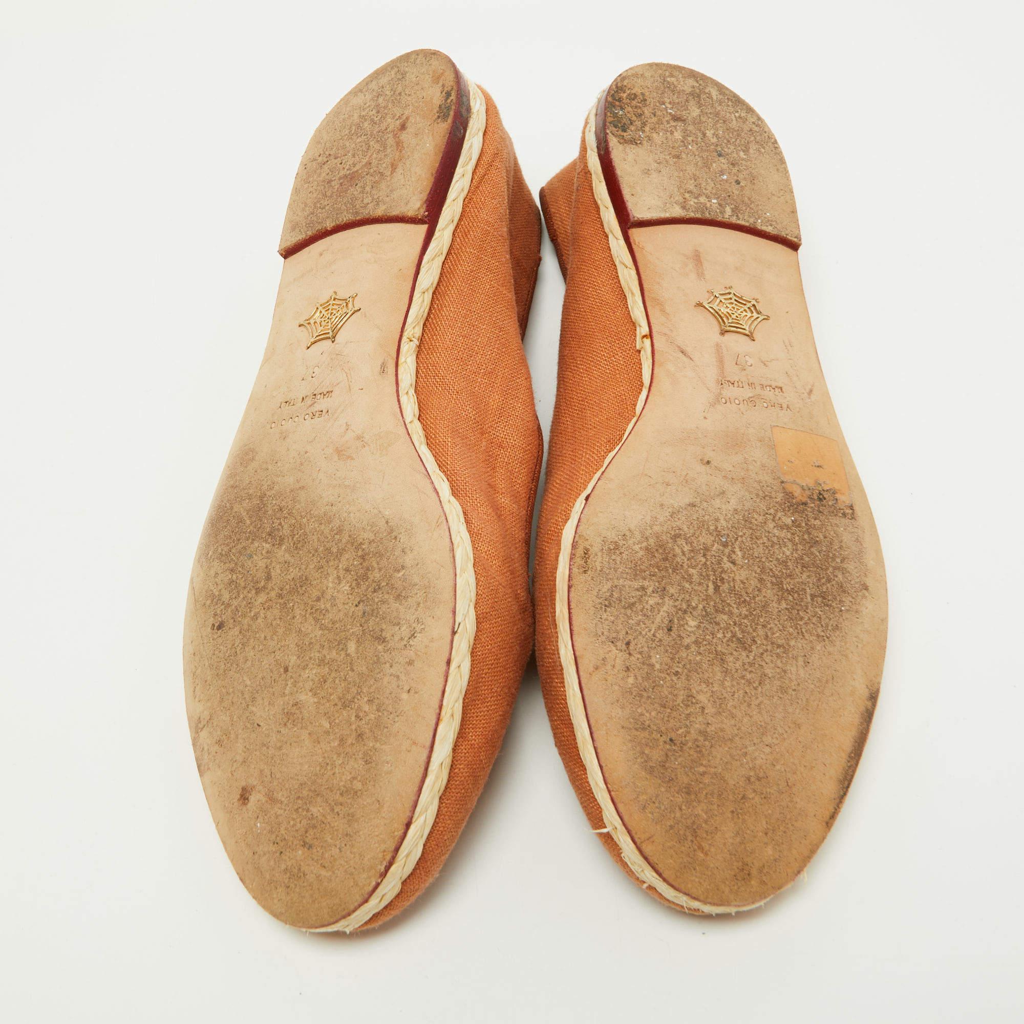 Charlotte Olympia Brown Canvas Espadrilles Flats Größe 37 im Angebot 1