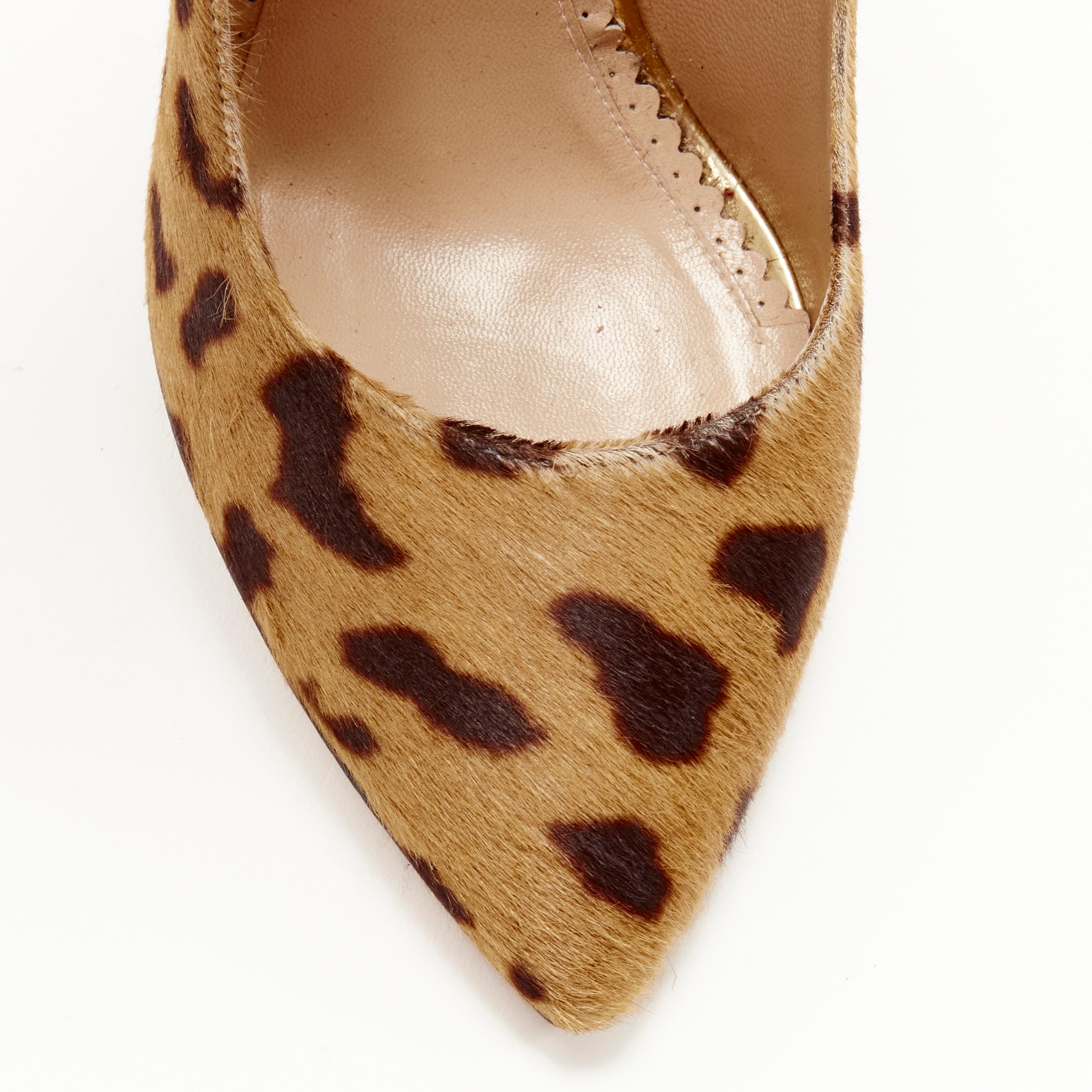 CHARLOTTE OLYMPIA brown leopard spot print calf hair pump EU38.5 2