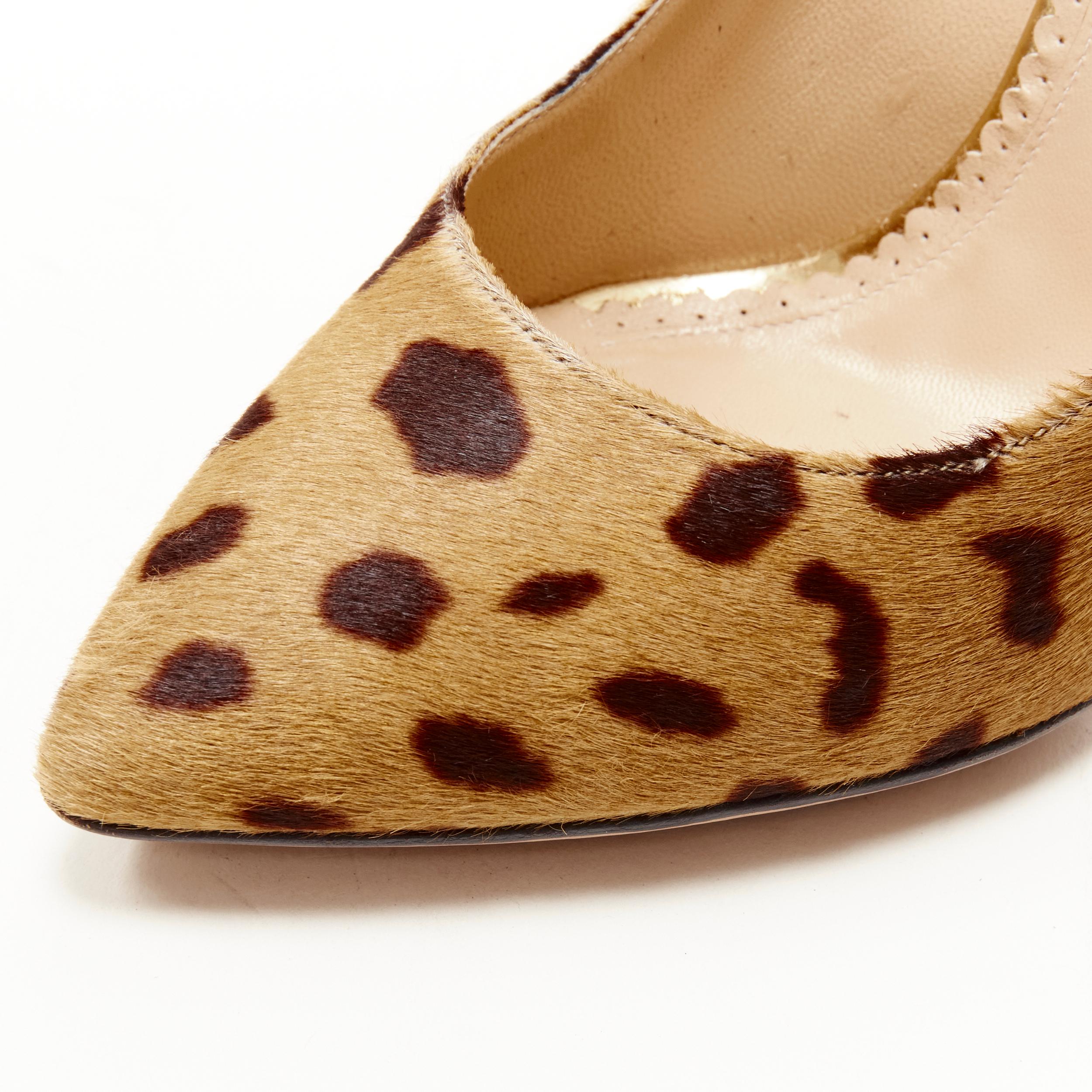 CHARLOTTE OLYMPIA brown leopard spot print calf hair pump EU38.5 3