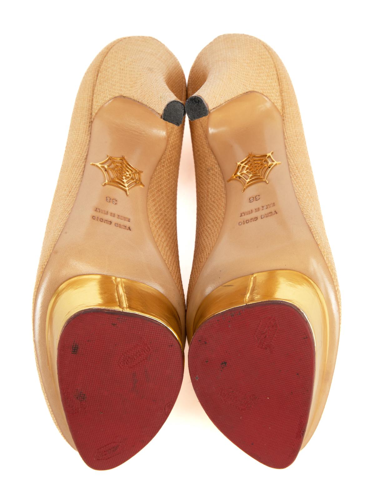 Charlotte Olympia escarpins à bout rond en toile taille UK 5 Pour femmes en vente