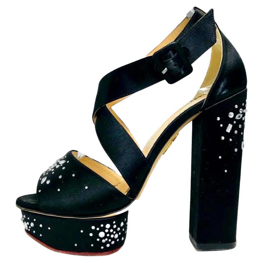 Charlotte Olympia Crystal & Satin Heels For Sale
