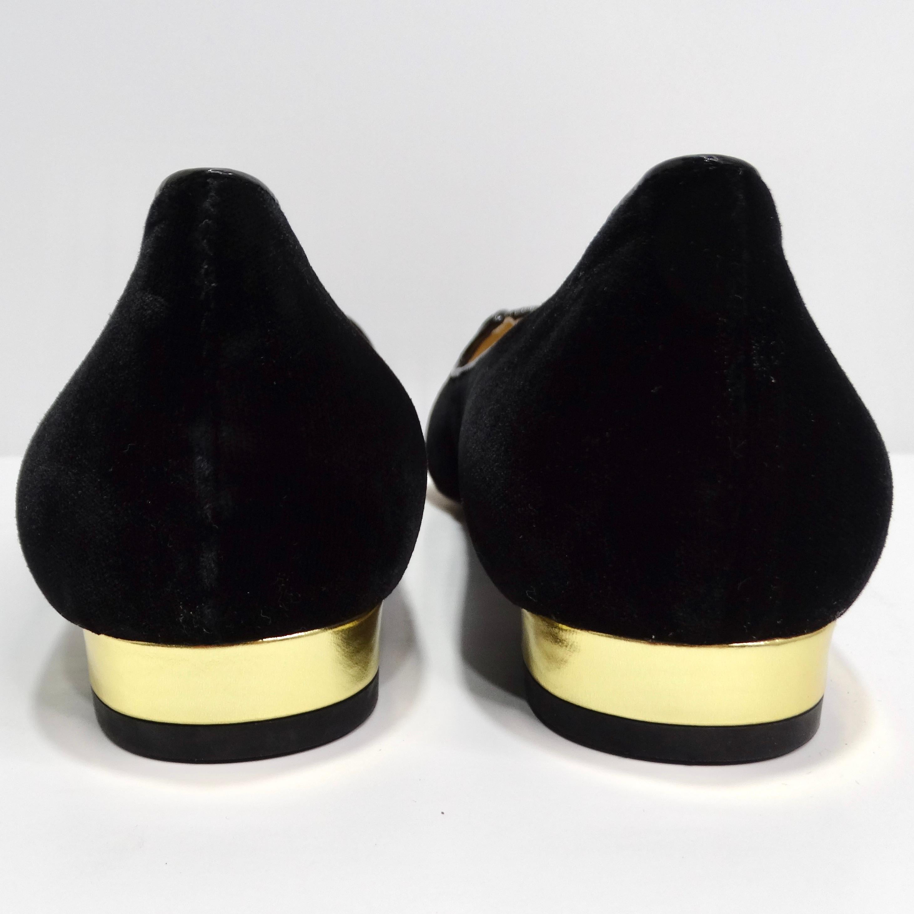 Charlotte Olympia Designerin signierte Kitty bestickte flache Schuhe im Angebot 3