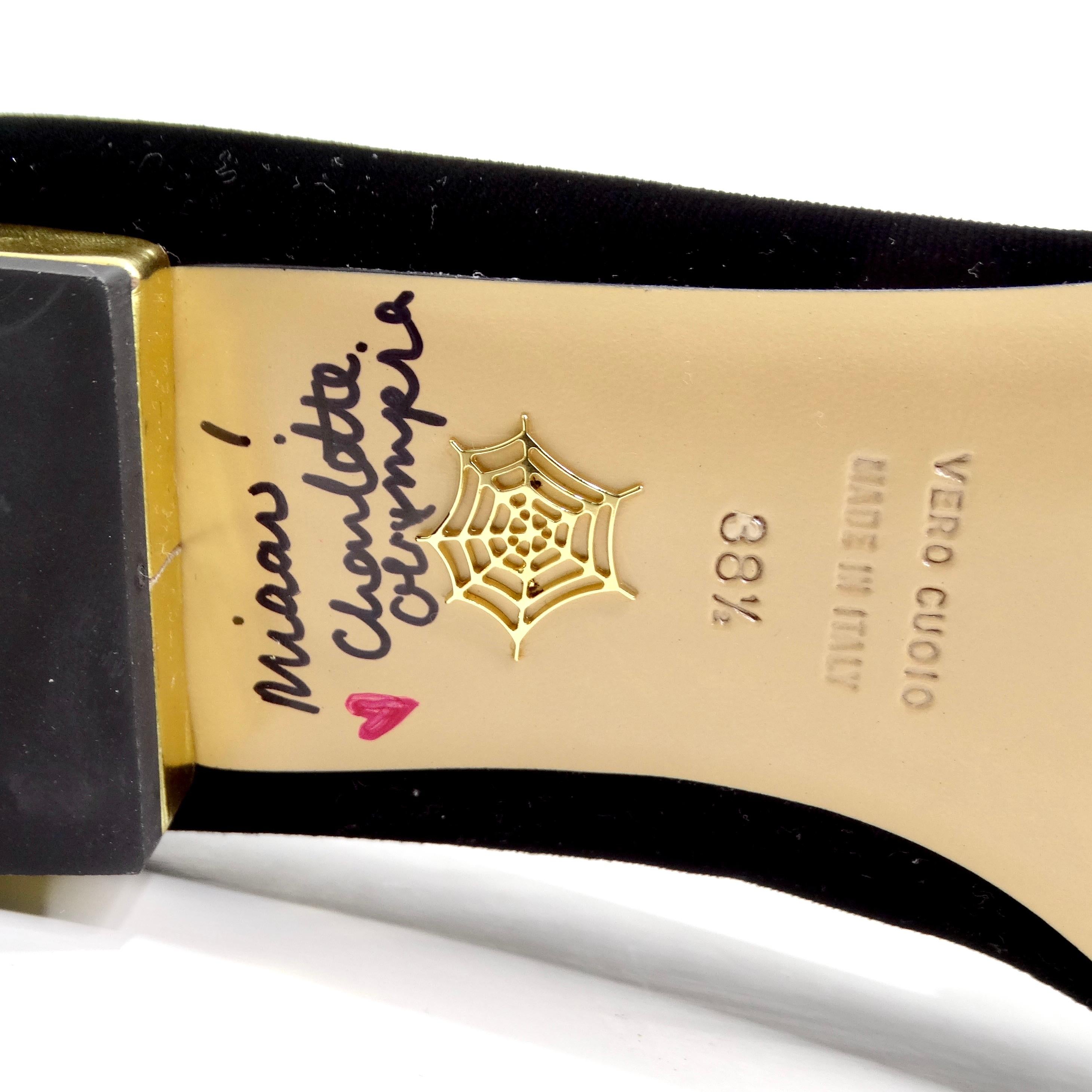 Charlotte Olympia Designer Signed Kitty Embroidered Flats For Sale 5