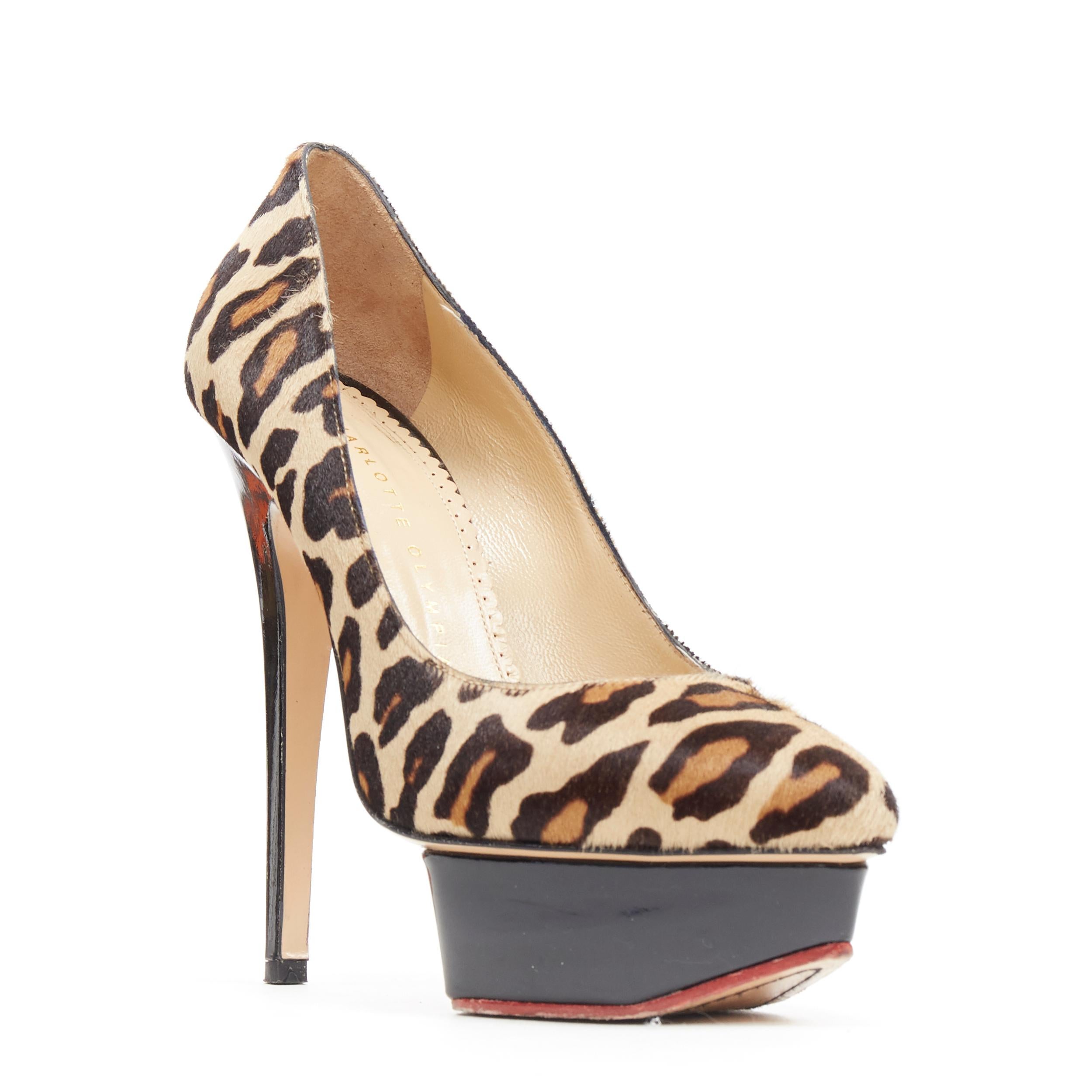 CHARLOTTE OLYMPIA Dolly brown leopard pony hair patent platform pump EU36.5
Brand: Charlotte Olympia
Designer: Charlotte Olympia
Model Name / Style: Dolly
Material: Leather
Color: Brown
Pattern: Animal Print
Extra Detail: Ultra High (4 in & Higher)