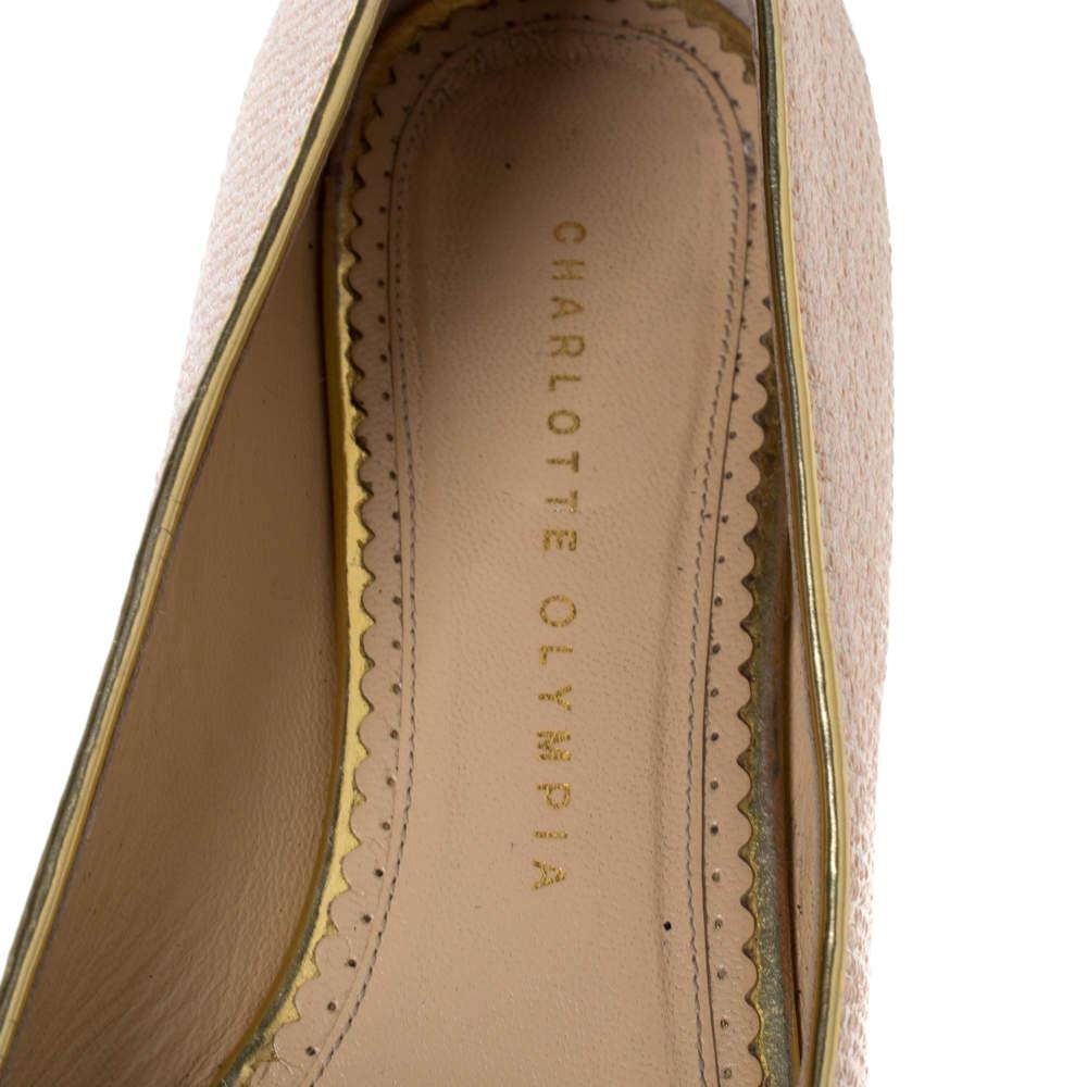 Charlotte Olympia Embroidered Canvas Emoticat Cheeky Kitty Ballet Flats Size 40 2