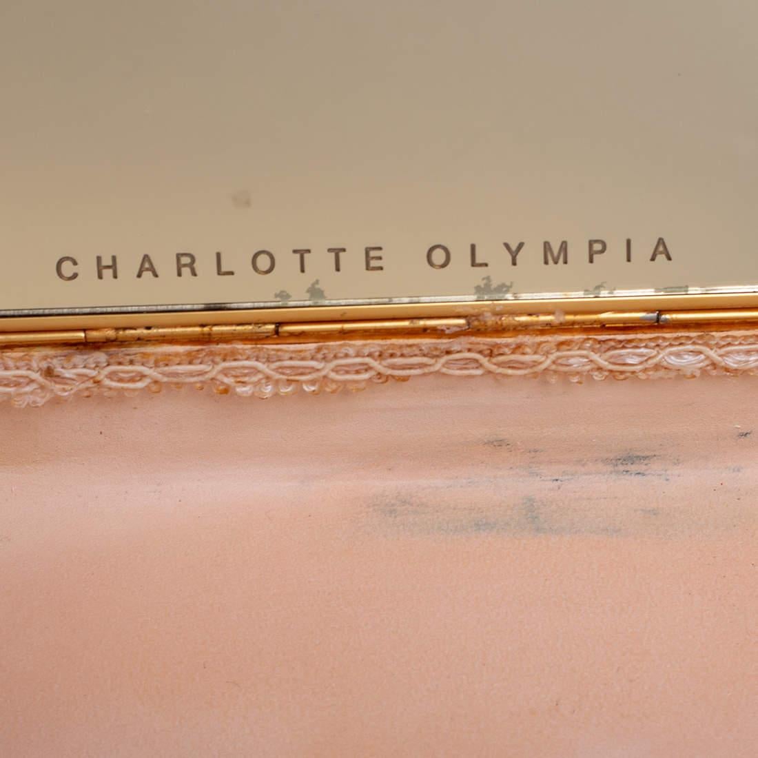 Charlotte Olympia Gold Metal Clutch For Sale 5