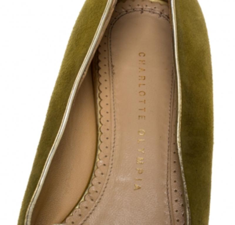 Donna Charlotte Olympia Pantofole da fumo Capricorn in pelle scamosciata verde misura 37,5 in vendita