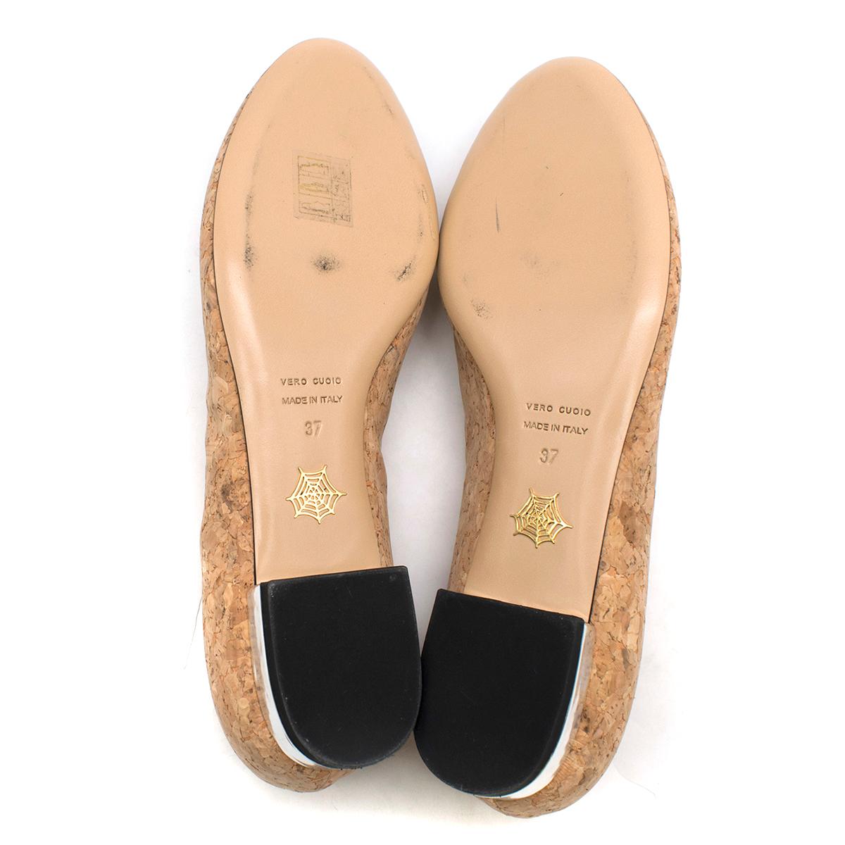 Charlotte Olympia Kitty Cork Loafers SIZE 37 In Excellent Condition In London, GB