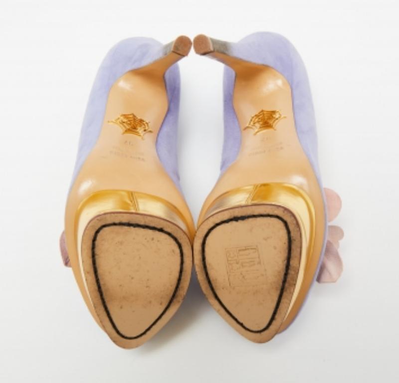 Charlotte Olympia Lavender Suede Dolly Platform Pumps Size 37 3