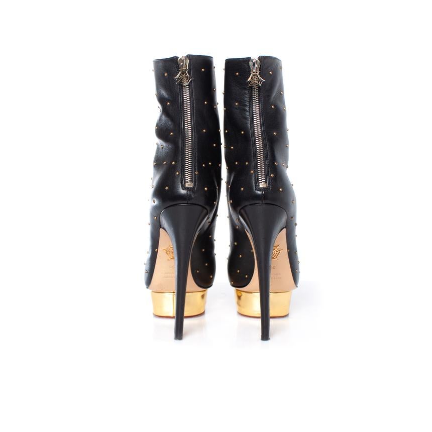 Charlotte Olympia, leather platform boots In Good Condition For Sale In AMSTERDAM, NL