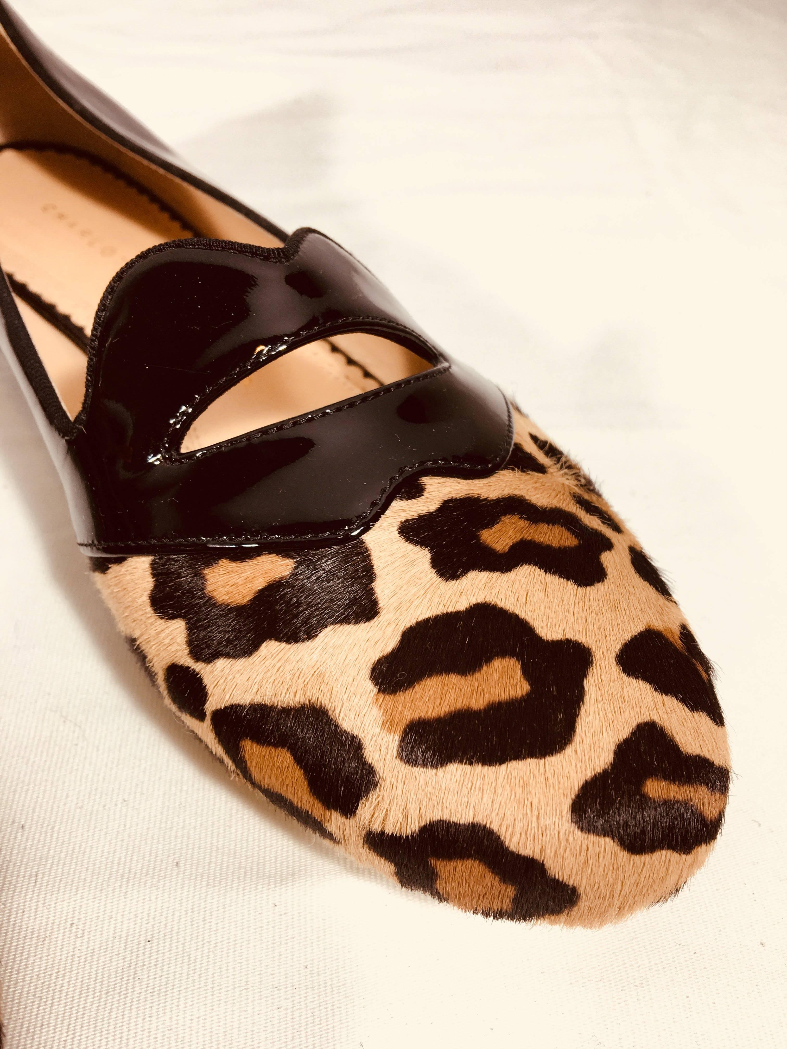 Black Charlotte Olympia Leopard Loafers
