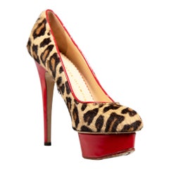 Charlotte Olympia talons à plateforme en poils de poney léopard Taille IT 35.5