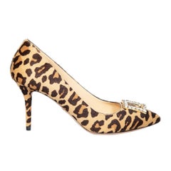 Charlotte Olympia Ponyhaar-Pumps mit Leopardenmuster Größe IT 38