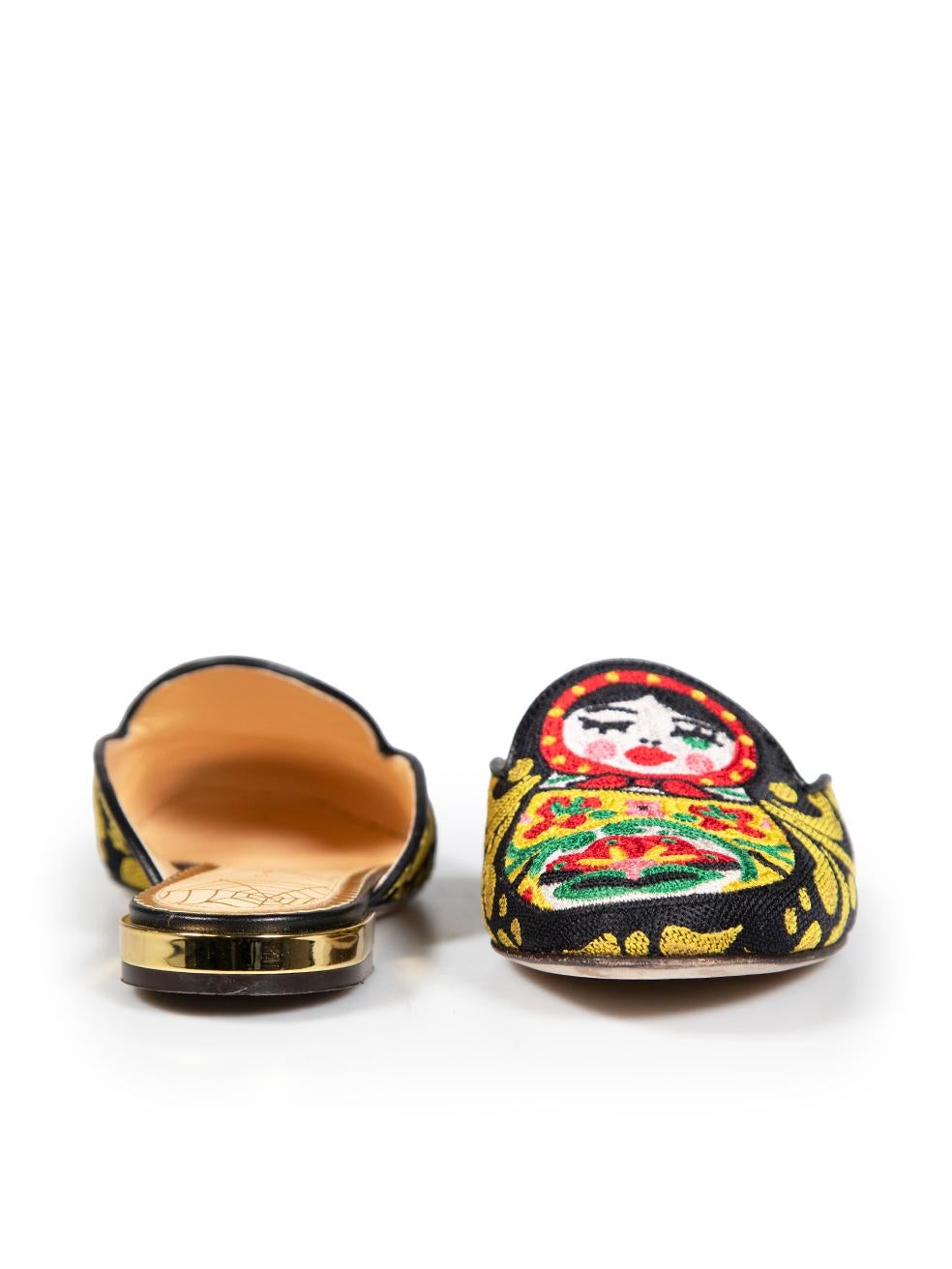 Charlotte Olympia Matryoshka Slipper Mules Size IT 36 In Good Condition For Sale In London, GB