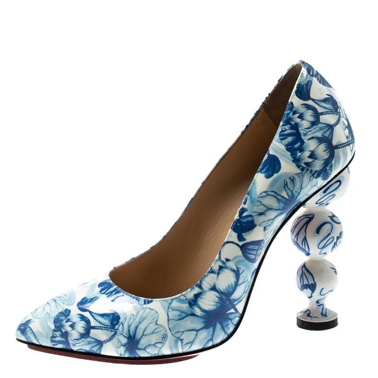 Charlotte Olympia Ming Koi Carp Print Patent Leather Pointed Toe Pumps ...