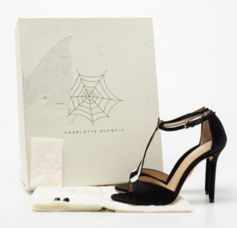 Charlotte Olympia Sandali con cinturino a T in raso monocromatico Taglia 36,5 in vendita 3
