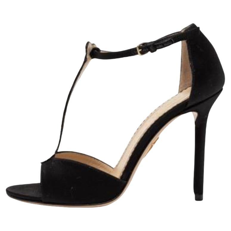 Charlotte Olympia Sandali con cinturino a T in raso monocromatico Taglia 36,5 in vendita