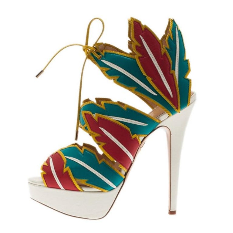 Charlotte Olympia Multicolor Leather Cherokee Platform Sandals Size 38 ...