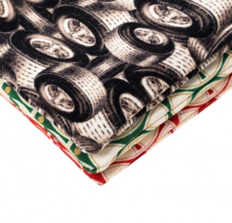 Black Charlotte Olympia Multicolor Printed Fabric Zip Pouch For Sale