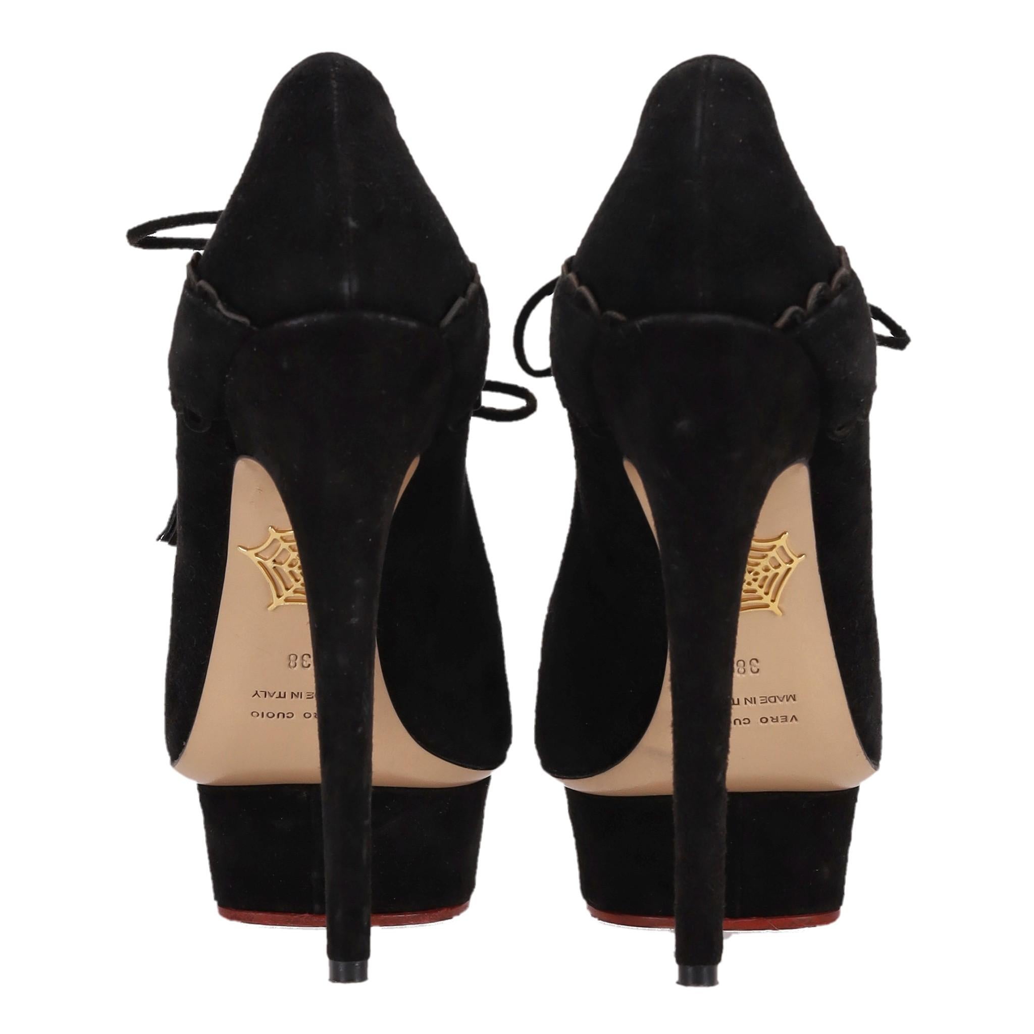 Charlotte Olympia Ophelia Suede Platform Heels In Excellent Condition For Sale In London, GB