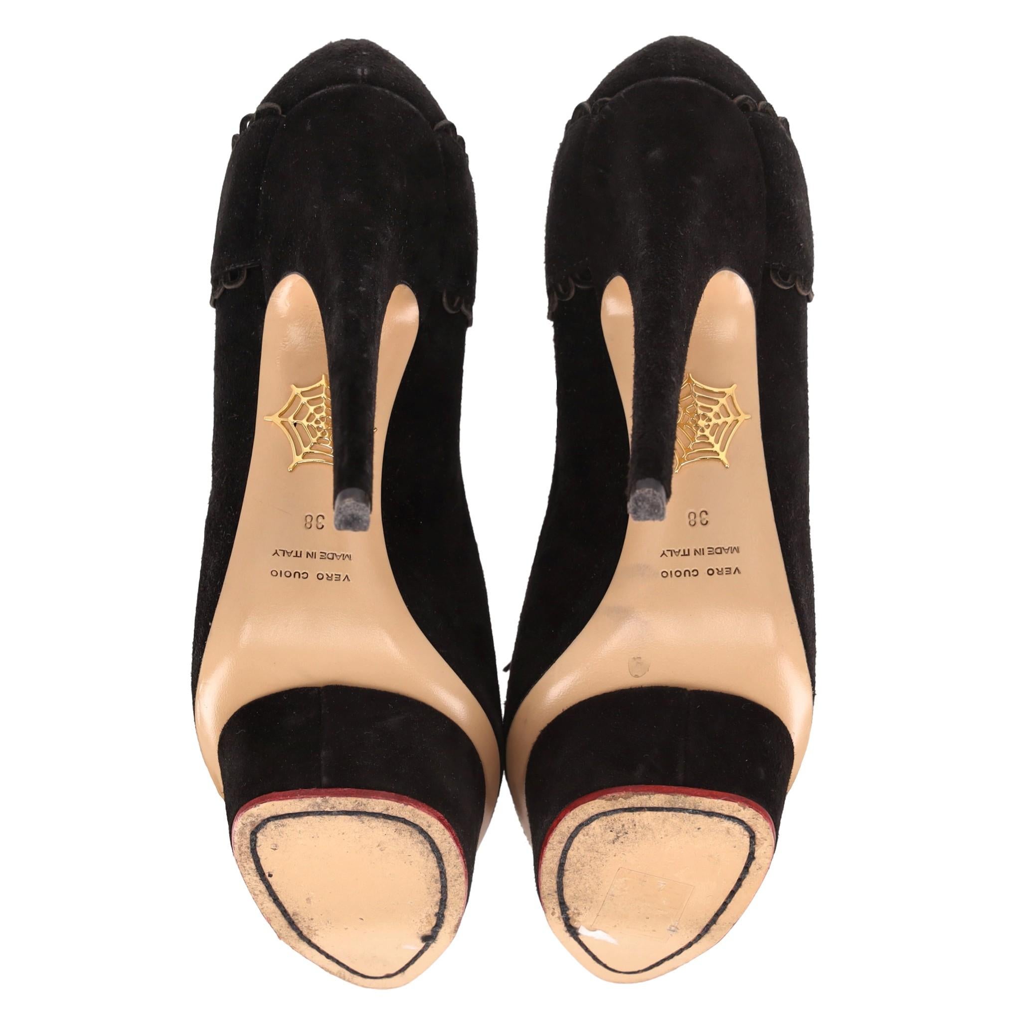 Women's Charlotte Olympia Ophelia Suede Platform Heels For Sale