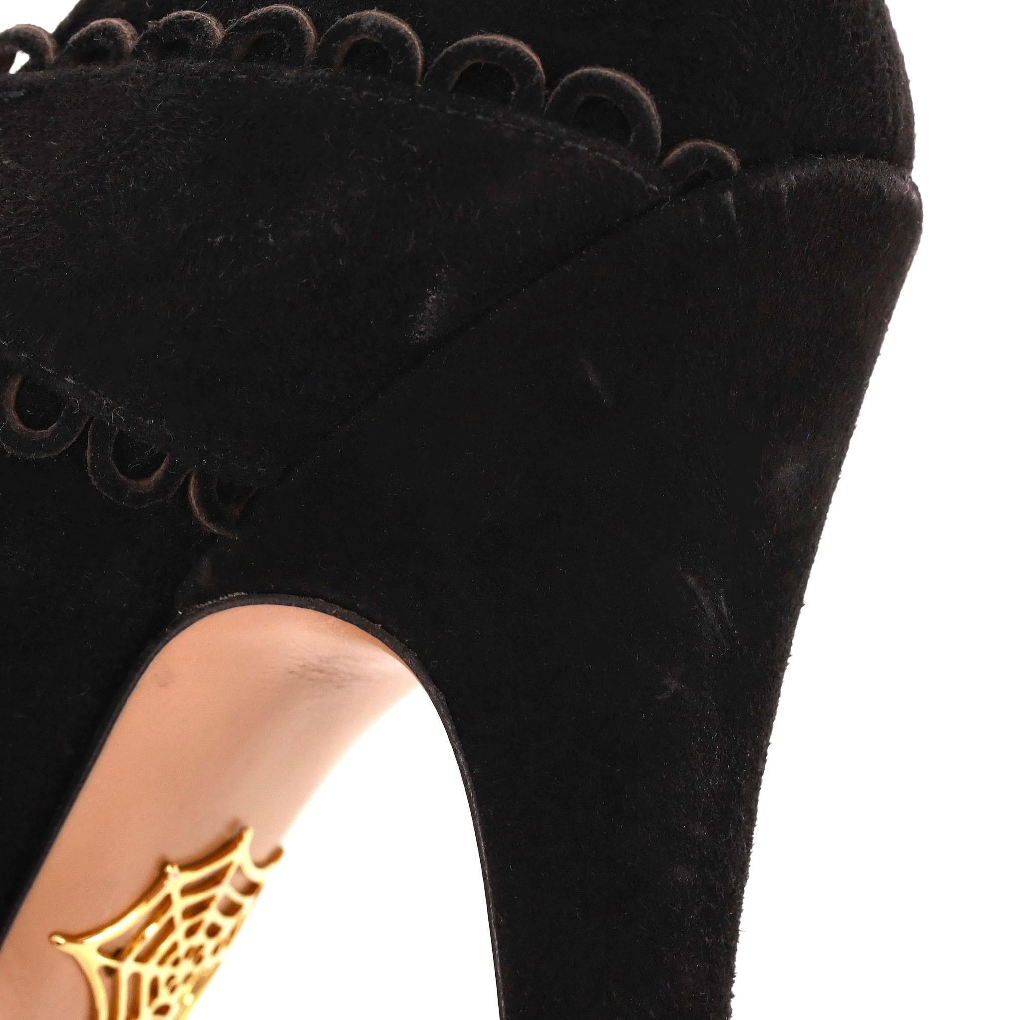 Charlotte Olympia Ophelia Suede Platform Heels For Sale 4