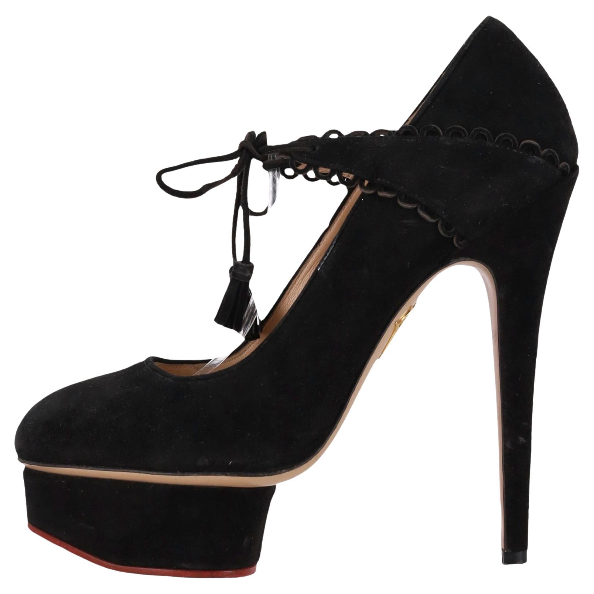 Charlotte Olympia Ophelia Suede Platform Heels For Sale