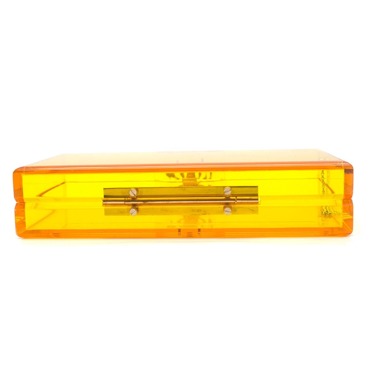 Yellow Charlotte Olympia Pandora Perspex Clutch For Sale