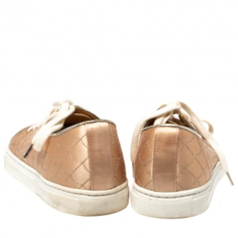 Donna Charlotte Olympia - Scarpe da ginnastica basse in raso color pesca misura 37 in vendita