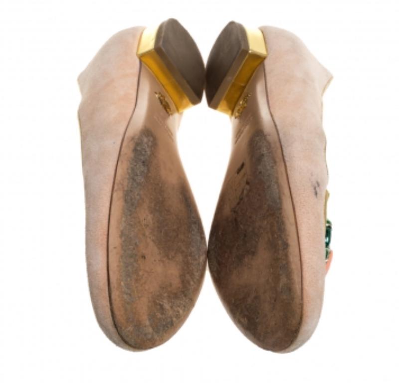 Charlotte Olympia Peach Suede Birthday Zodiac Cancer Ballet Flats Size 40 For Sale 2