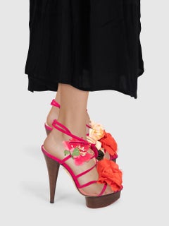 Charlotte Olympia Sandalias flor botánica rosa talla IT 37