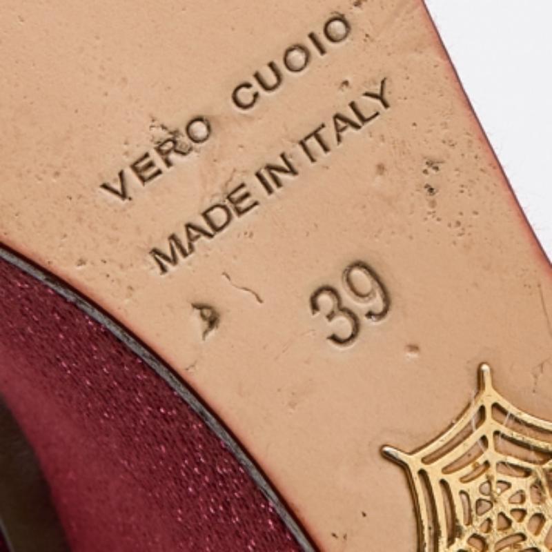 Charlotte Olympia Pink Glitter Fabric Velour Wedge Platform Sandals Size 39 For Sale 3