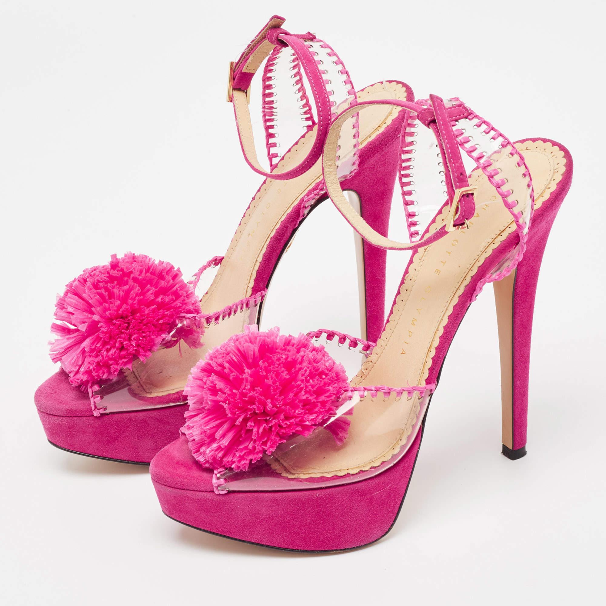 Creativity is a gift and it is abundant with Charlotte Olympia. The brand has a flair for incorporating marveling ideas with shoemaking and maybe thats why their designs are so coveted. These Pomeline pink sandals are simply unbelievable They are
