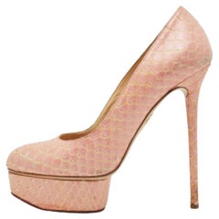 Charlotte Olympia Pink Python Priscilla Platform Pumps Size 37