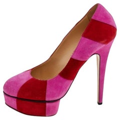 Charlotte Olympia escarpins à plateforme Priscilla rayés rose/rouge taille 38