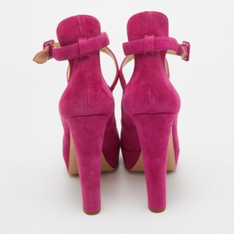 Charlotte Olympia - Escarpins en daim et peau de serpent rose - Taille 41 Pour femmes en vente