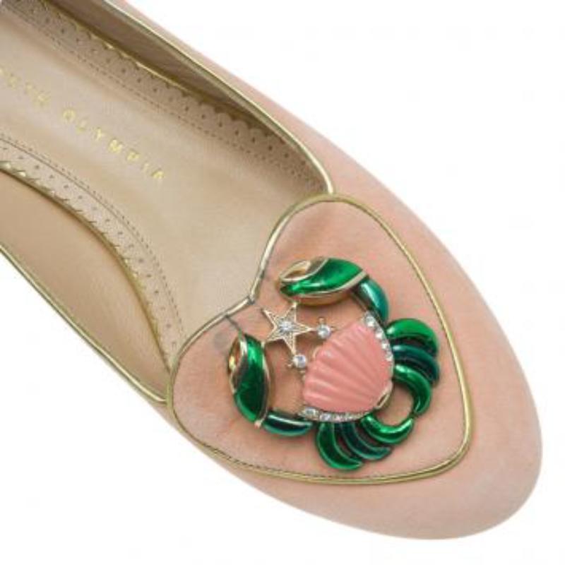 Charlotte Olympia - Slippers en daim rose Cancer Smoking Taille 39 en vente 1