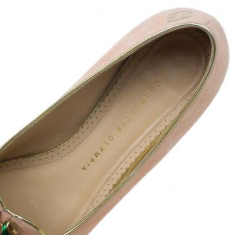 Charlotte Olympia - Slippers en daim rose Cancer Smoking Taille 39 en vente 3