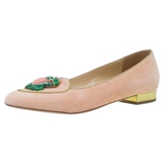 Charlotte Olympia Pink Suede Cancer Smoking Slippers Size 39