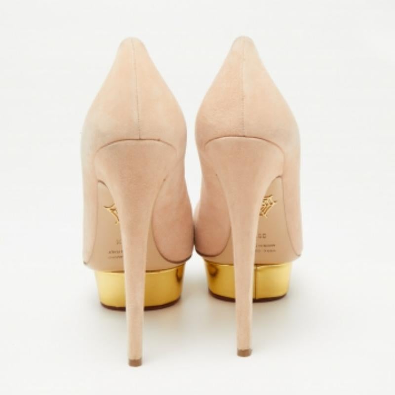 De las mujeres Charlotte Olympia Bombas de plataforma Debbie de ante rosa Talla 39.5 en venta