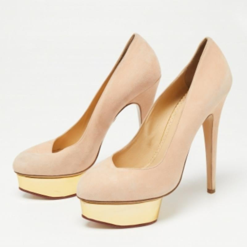 Charlotte Olympia Bombas de plataforma Debbie de ante rosa Talla 39.5 en venta 1